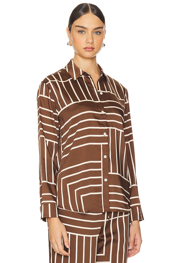 view 2 of 4 CAMISA ABOTONADA ELIAS in Brown Line Art