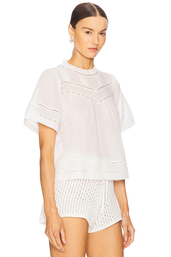 view 2 of 4 TOP À MANCHES COURTES DAISY in White