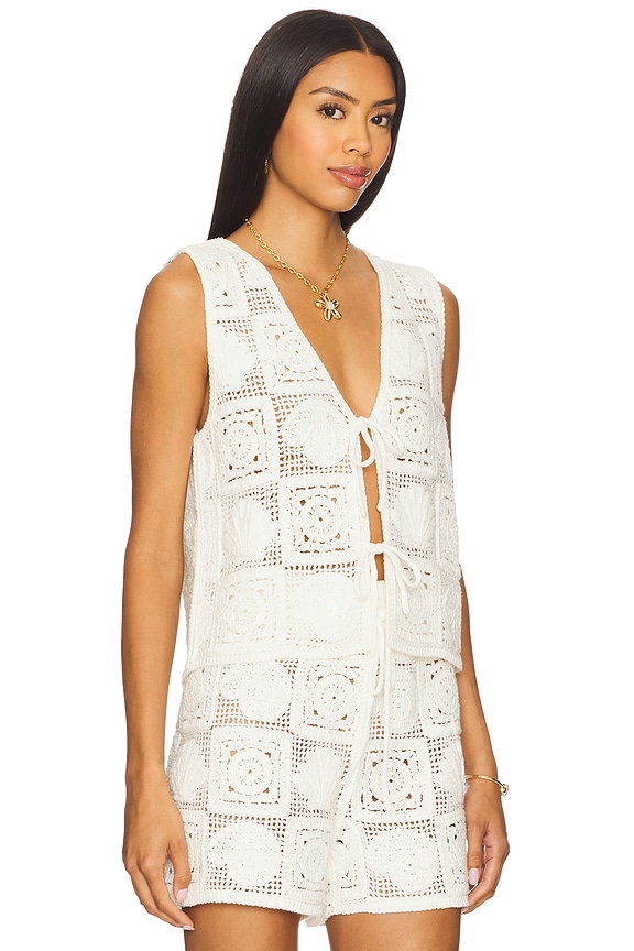 view 2 of 4 x LSPACE Paz Top in White Sea Shell Crochet