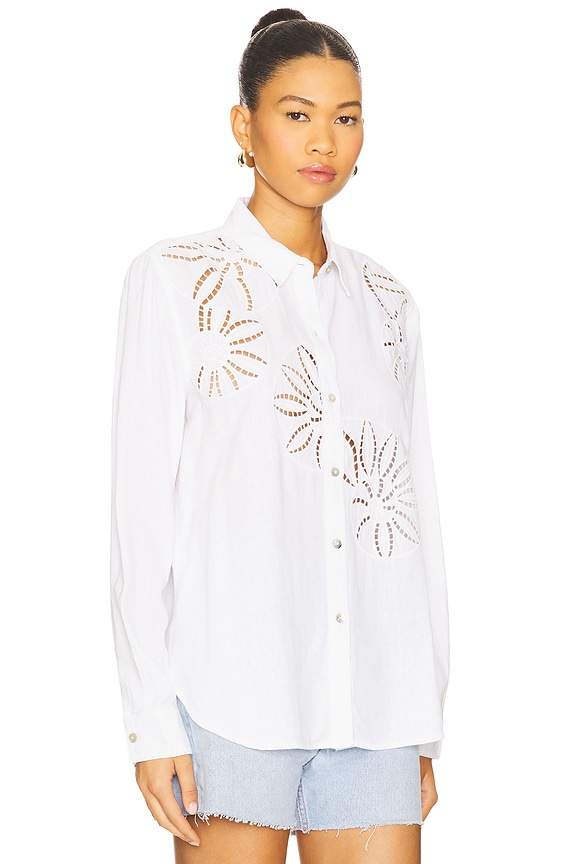 view 2 of 4 TOP MANGA LARGA SAMAR in White