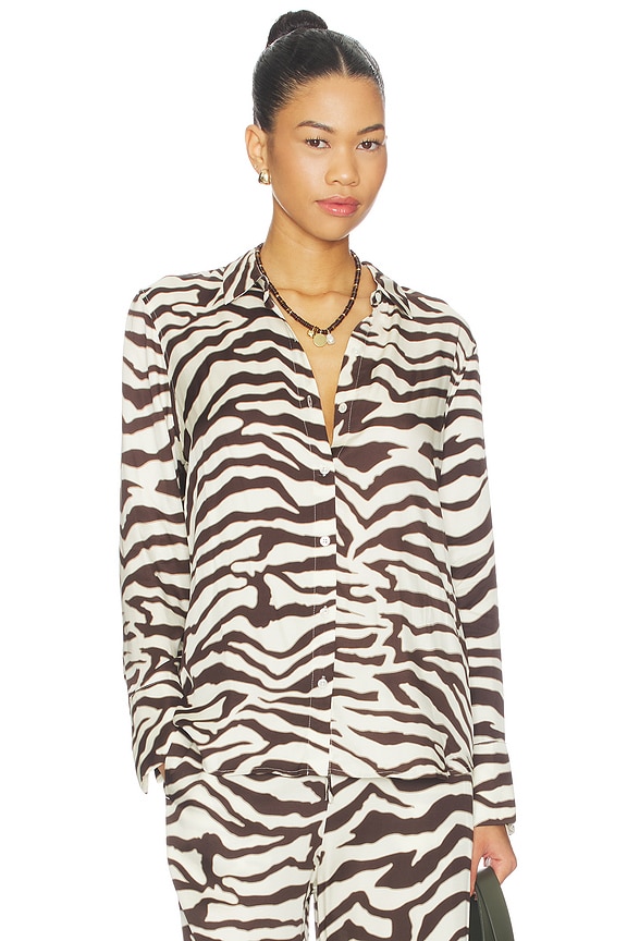 view 1 of 5 Saige Top in Espresso Zebra