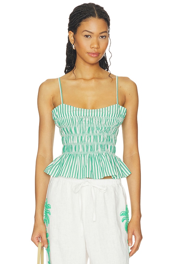 view 1 of 5 Makenna Top in Emerald Stripe