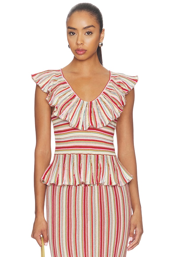 view 1 of 5 Carmelita Top in Havana Stripe