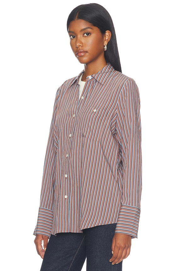 view 2 of 5 Beck Top in Hickory Indigo Stripe