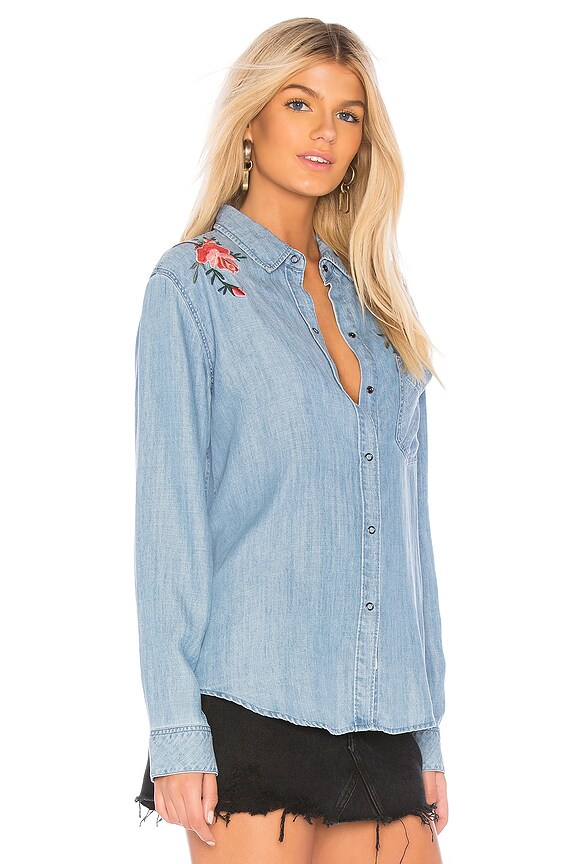 view 2 of 4 CAMISA ABOTONADA INGRID in Medium Vintage Rose Bud Embroidery