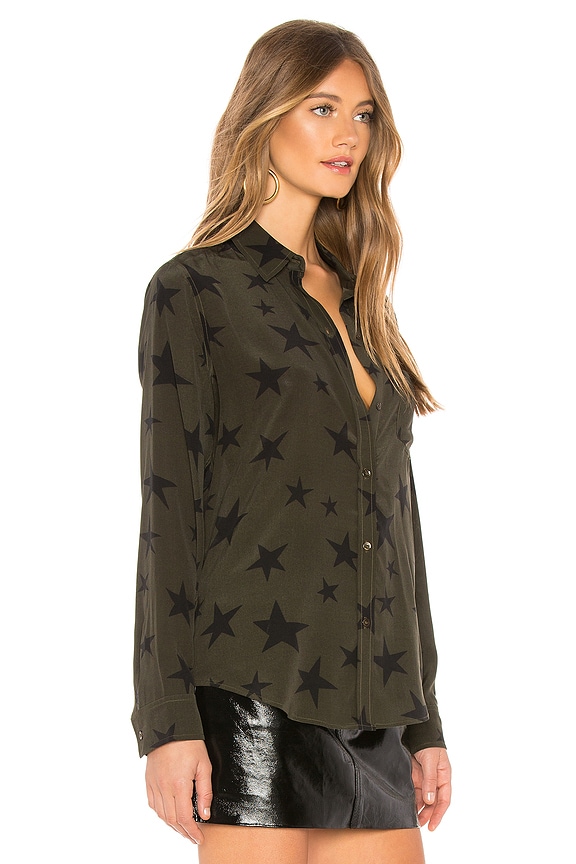 view 2 of 4 BLOUSE EN SOIE KATE in Sage & Black Stars