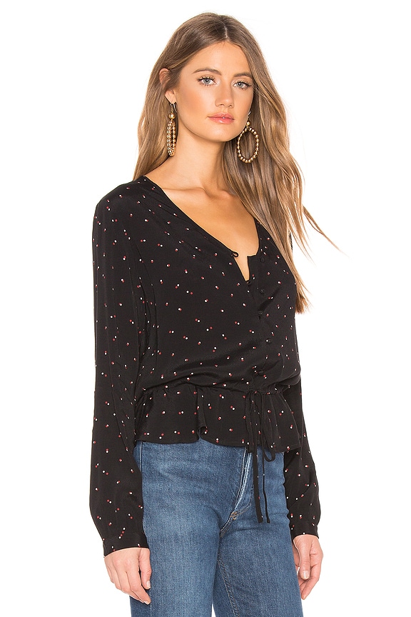 view 2 of 4 Beaux Blouse in Black Offset Dot