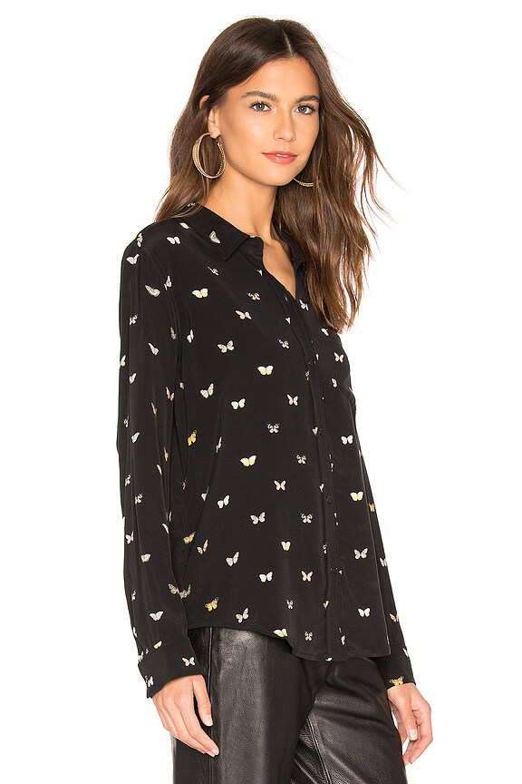 view 2 of 5 Kate Button Down in Black Butterflies