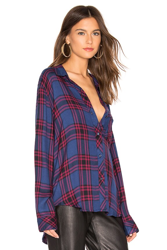 Rails Hunter Button Down in Raspberry, Royal & Black | REVOLVE