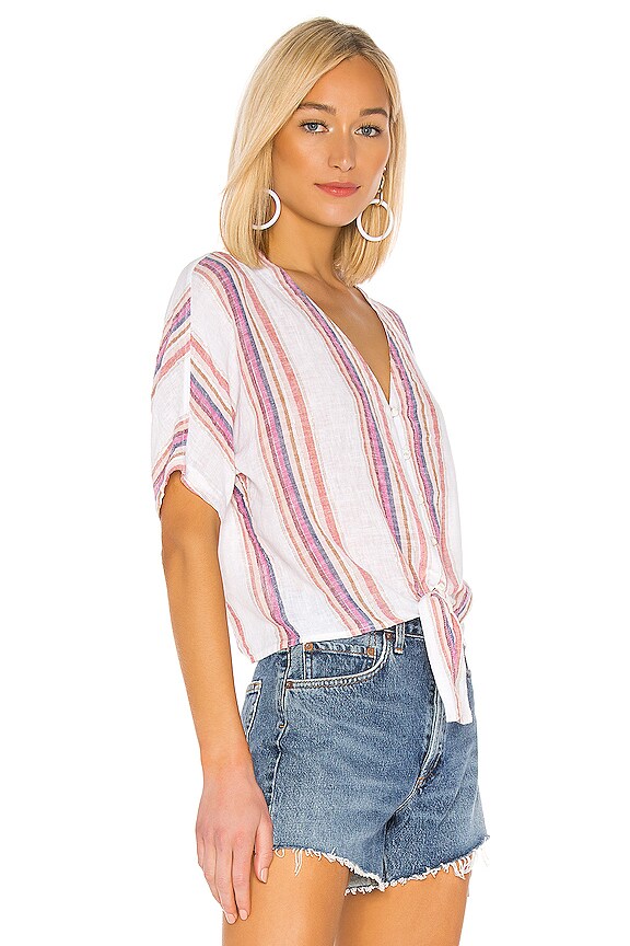 view 2 of 4 THEA 버튼 다운 in Jewel Stripe