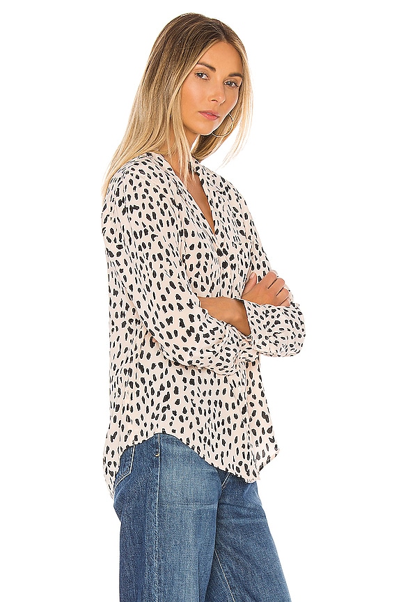 view 2 of 4 Rebel Silk Blouse in Blush Spotted