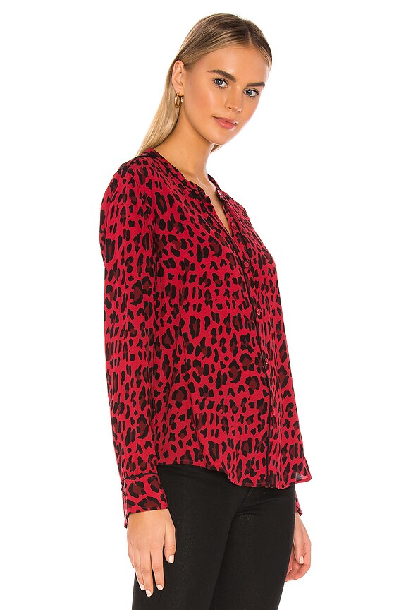 view 2 of 4 LILLIAN 버튼 다운 in Red Leopard