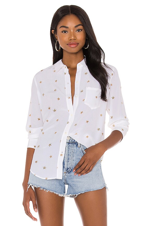 view 1 of 4 Kate Silk Top in Ivory Animal Stars