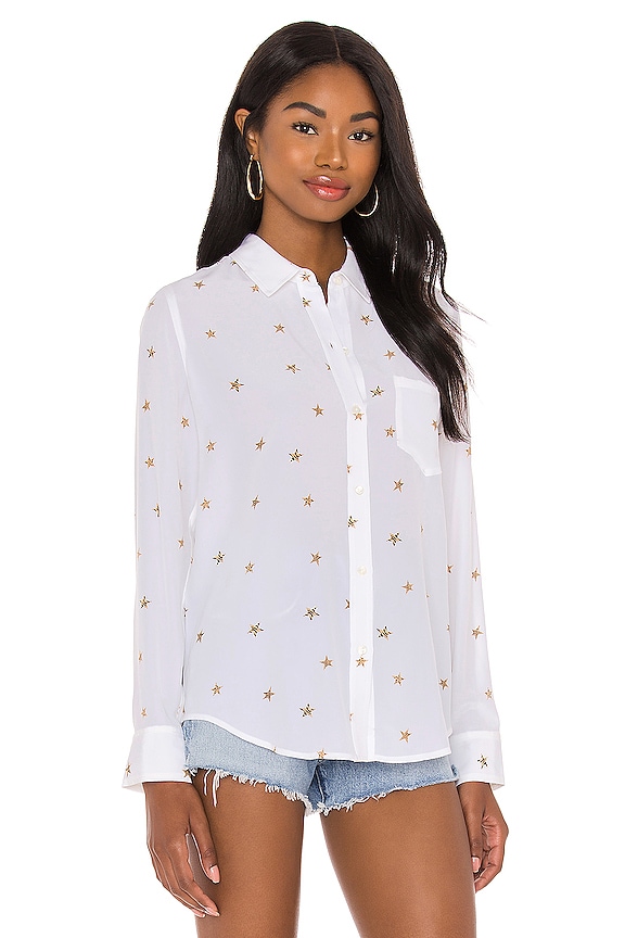 view 2 of 4 Kate Silk Top in Ivory Animal Stars