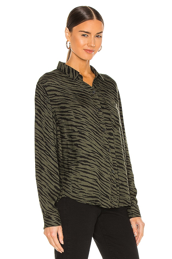 view 2 of 4 Hunter Top in Olive Animal Stripe