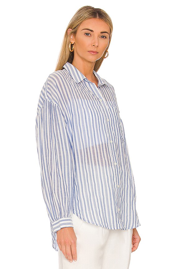 view 2 of 4 Janae Button Up Shirt in Lighthouse Stripe