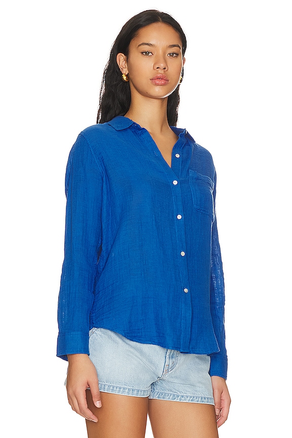 view 2 of 4 Ellis Button Up Shirt in Cobalt