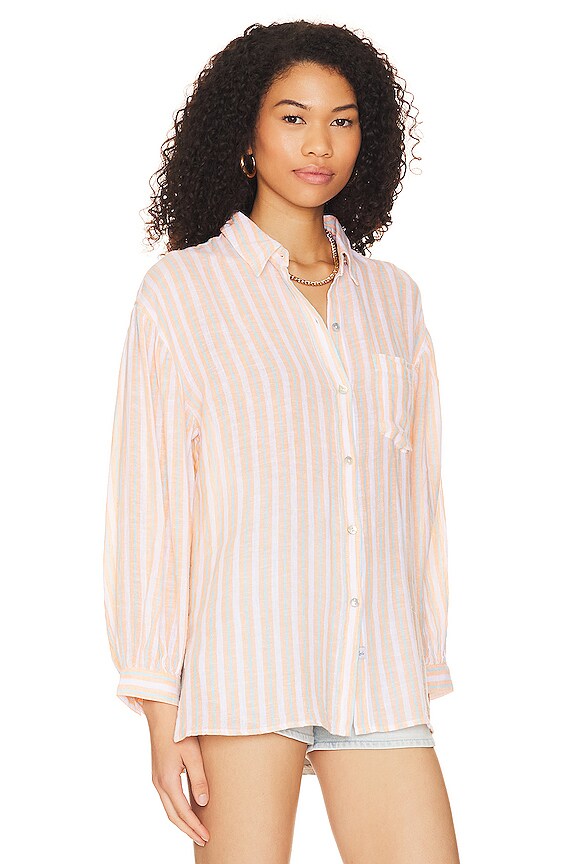 view 2 of 4 CAMISA ABOTONADA CLIO in Clementine Stripe