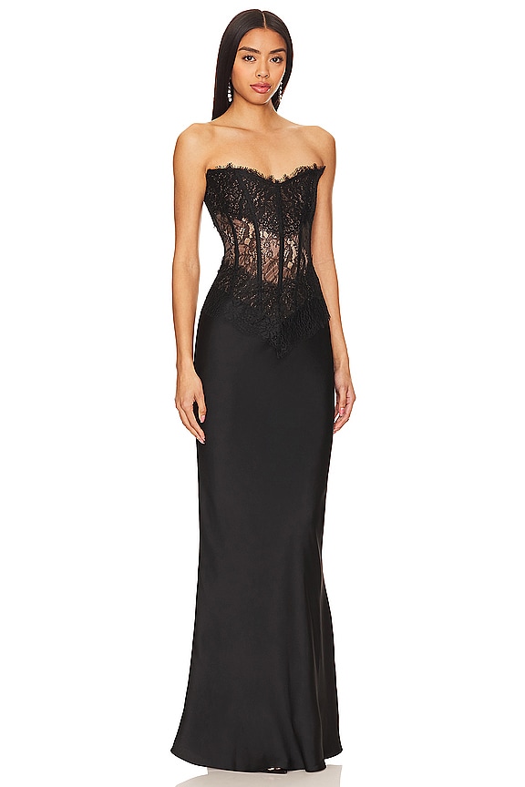 view 2 of 3 Corset Maxi Dress in Black