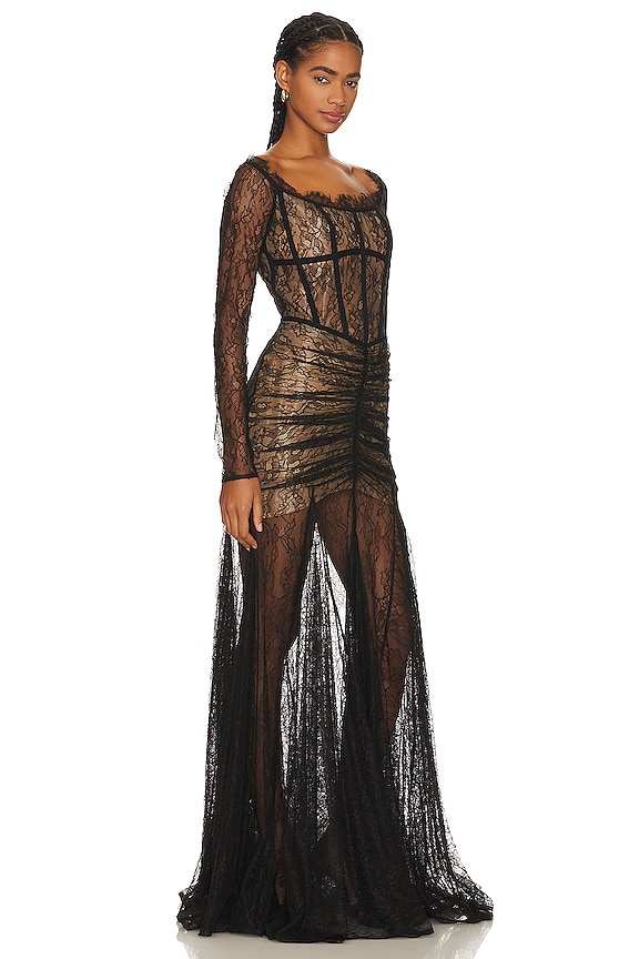 view 2 of 3 Corset Lace Gown in Black