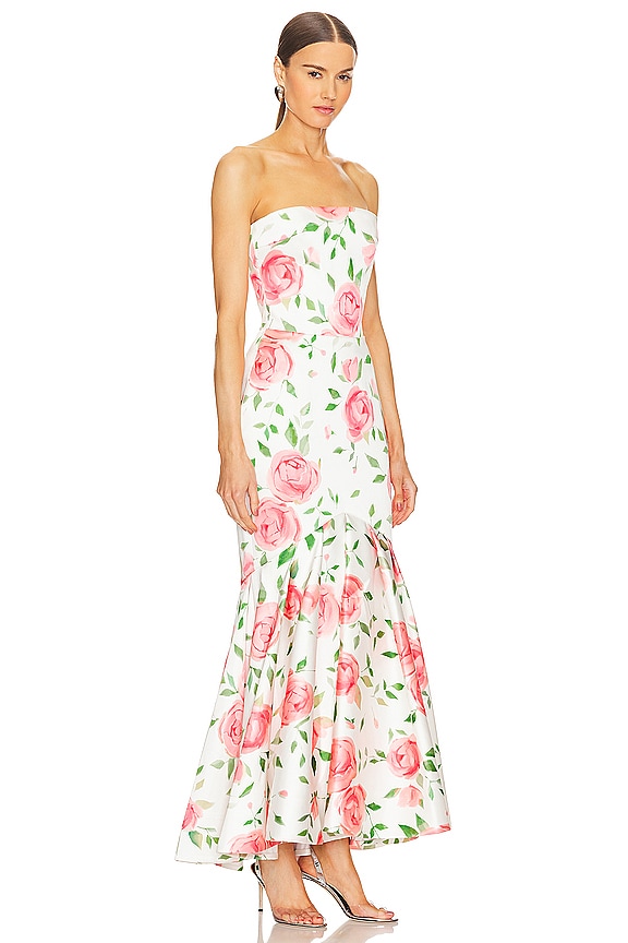 view 2 of 3 Ruffled Gown in Light Pink & White