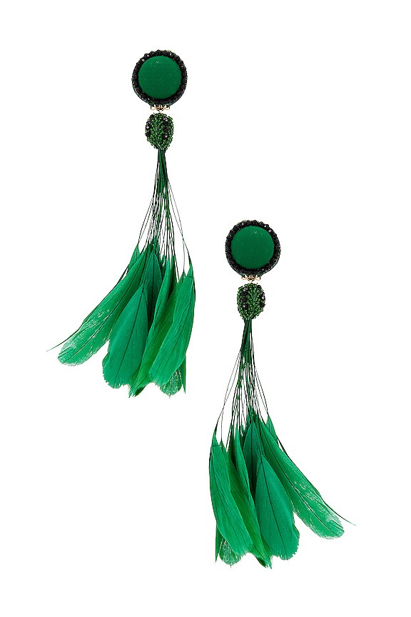 Ranjana Khan Sophia Earrings in Green | REVOLVE