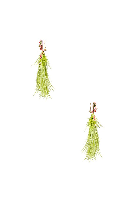 view 2 of 3 BOUCLES D'OREILLES ZARA in Green, Pink, Gold, & Multi