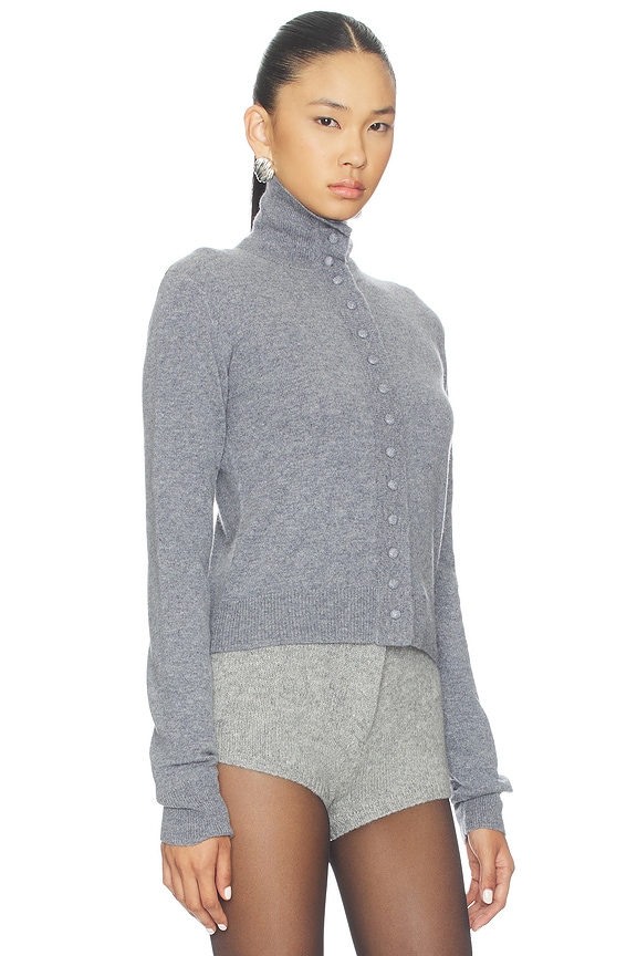 view 2 of 4 Light Knit Cardigan in Light Grey Melange