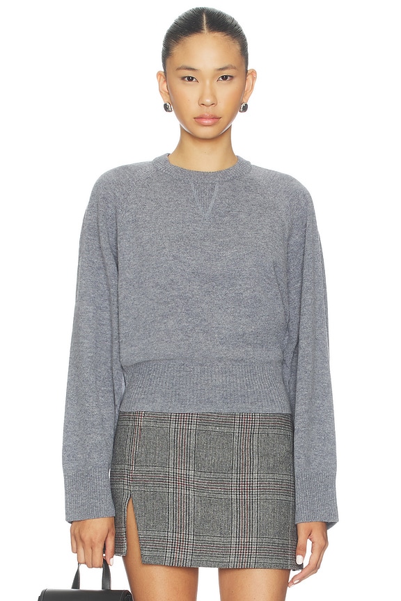 view 1 of 4 JERSEY DE CUELLO REDONDO Y MANGA MURCIÉLAGO in Light Grey Melange