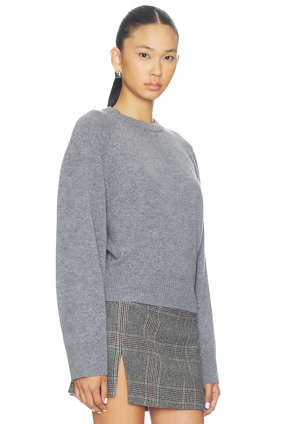 view 2 of 4 JERSEY DE CUELLO REDONDO Y MANGA MURCIÉLAGO in Light Grey Melange