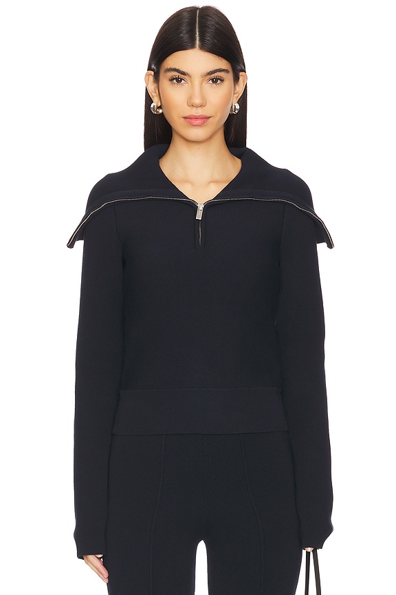 view 1 of 4 Zipped Collar Sweater in Vulcan