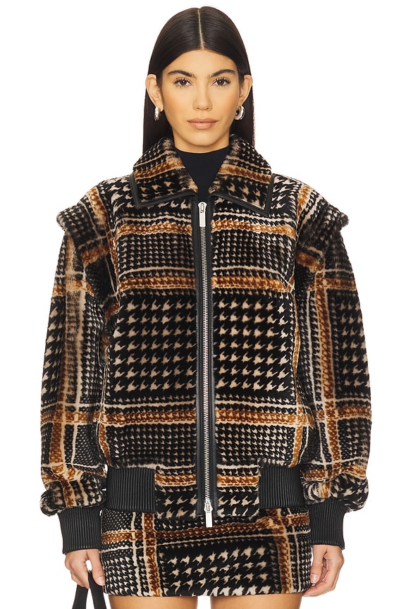 view 2 of 6 CHAQUETA BORREGO CHECK in Black Combo