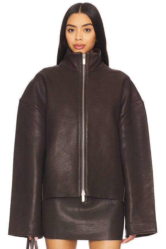 view 2 of 5 CHAQUETA CUERO in Chocolate Chip