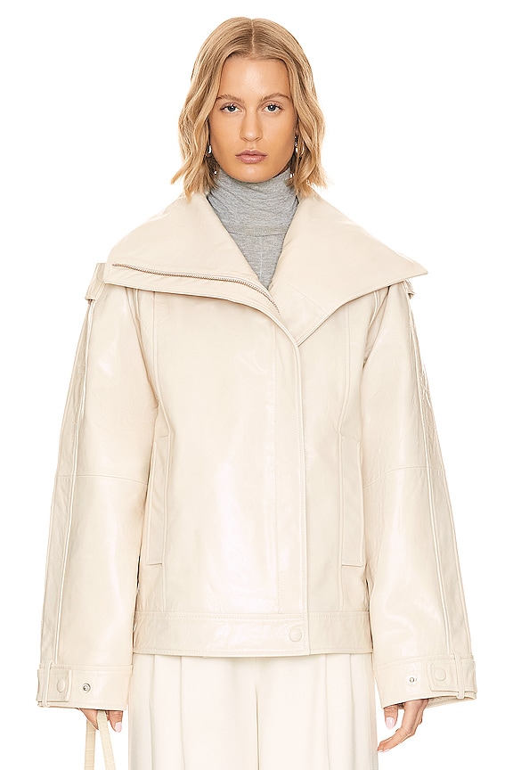 view 2 of 5 КОЖАНАЯ КУРТКА in Egret