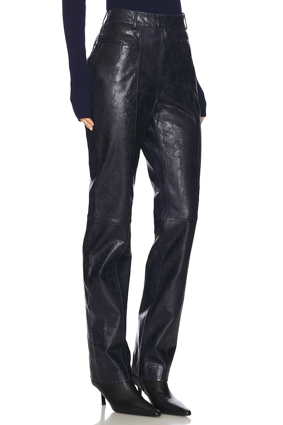 view 2 of 6 CALÇAS DE ALFAIATARIA SLIM LEATHER in Dark Sapphire