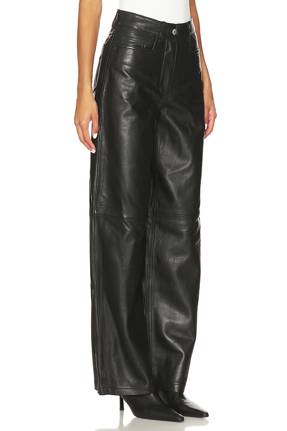 view 2 of 6 PANTALONES DE CUERO TIPO CAPULLO in Black