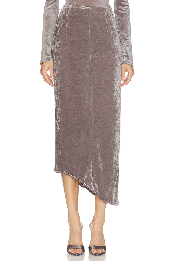 view 2 of 7 Velvet Mesh Skirt in Plum Kitten