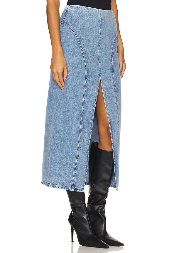 view 2 of 6 Maxi Denim Skirt in Faded Denim