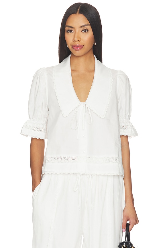 view 1 of 4 Maisie Tie Shirt in White