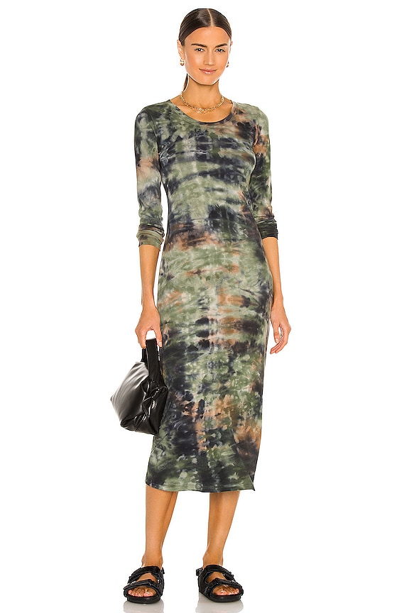 view 1 of 3 Long Sleeve Layering Dress in Army Camo Tie Dye