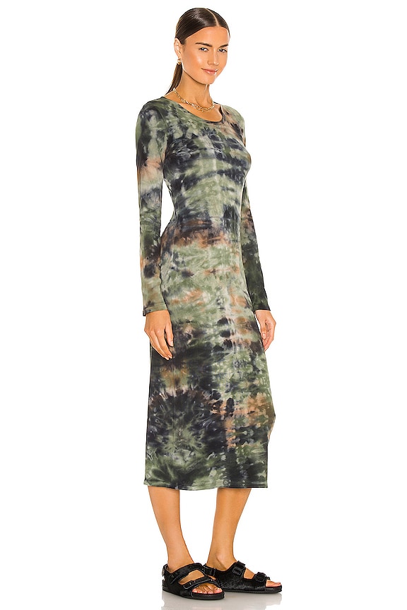 view 2 of 3 Long Sleeve Layering Dress in Army Camo Tie Dye