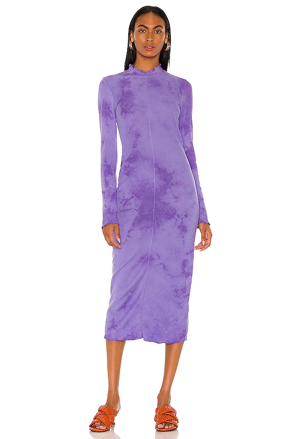 Raquel Allegra Long Sleeve Fitted Dress in Purple Cloud | REVOLVE