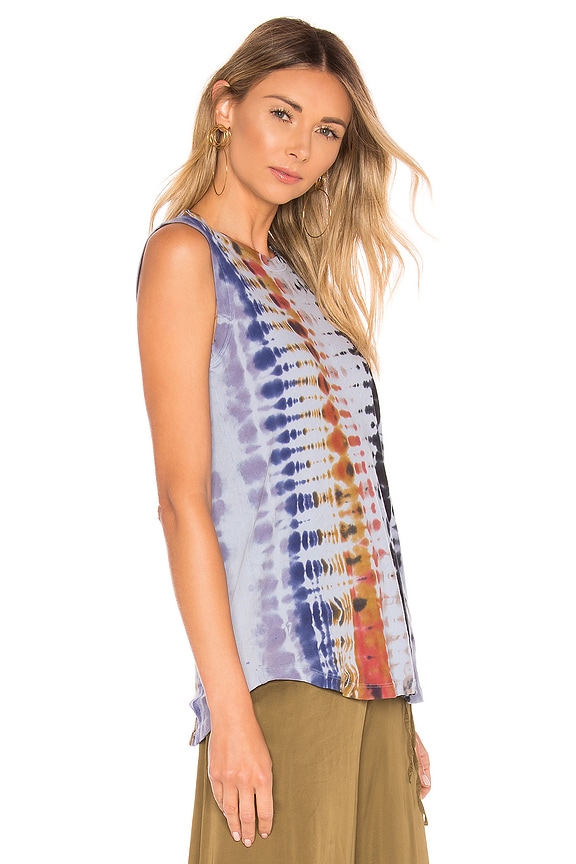 view 2 of 4 Muscle Tee in Waterfall Rainbow Tie Dye