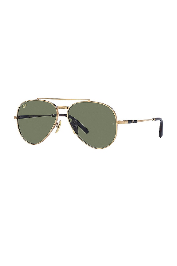 view 2 of 3 LUNETTES DE SOLEIL AVIATOR TITANIUM in Arista & Green
