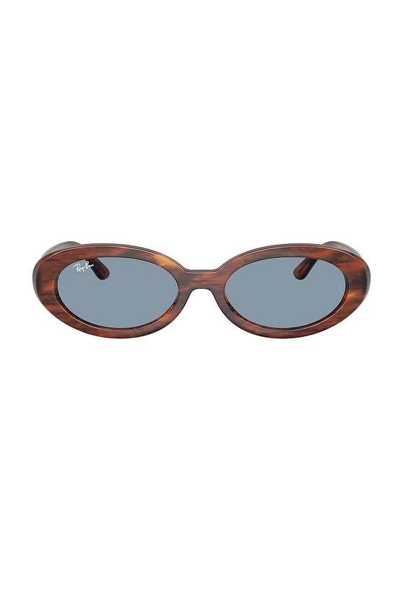 view 1 of 3 Oval Sunglasses in Striped Havana