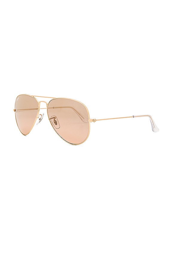 view 2 of 3 СОЛНЦЕЗАЩИТНЫЕ ОЧКИ AVIATOR in Gold & Crystal Brown Pink Silver Mirror