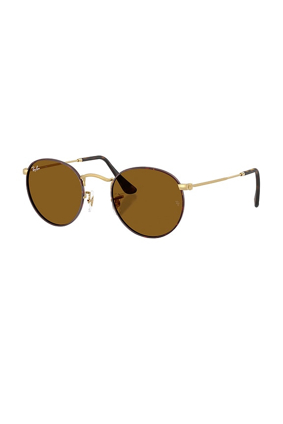 view 2 of 3 Round Metal Sunglasses in Matte Havana