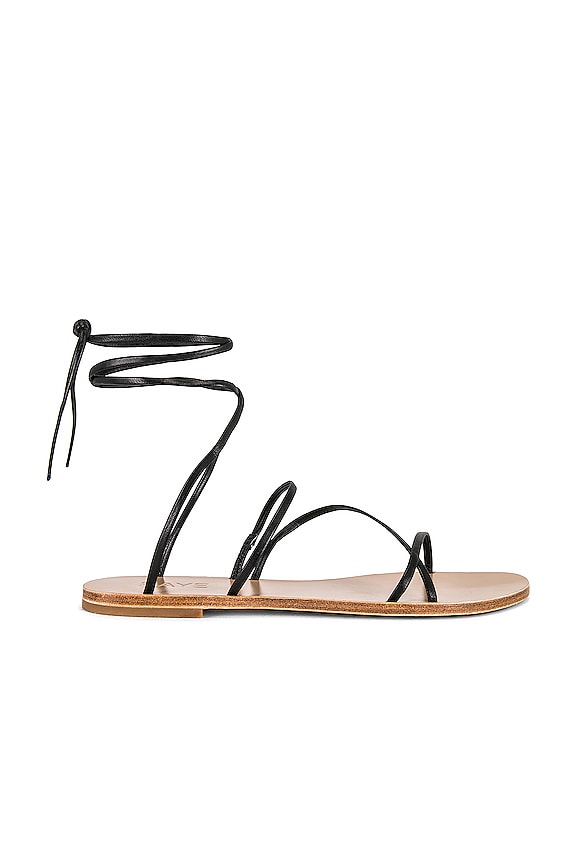 RAYE Tied Up Sandal in Black | REVOLVE