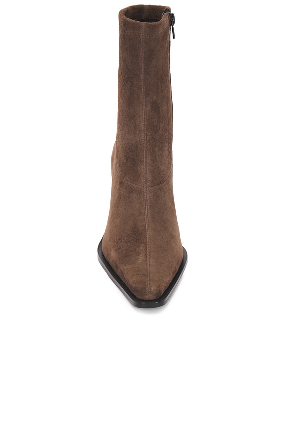 RAYE Thea Bootie in Dark Brown Suede | REVOLVE