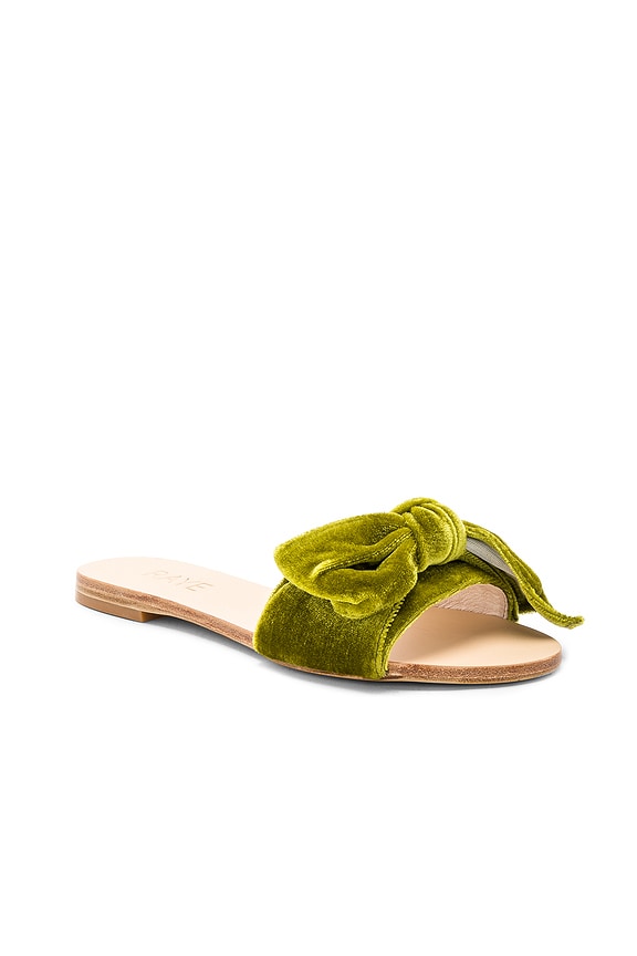 view 2 of 6 MULES EN VELOURS SANDY in Green Velvet